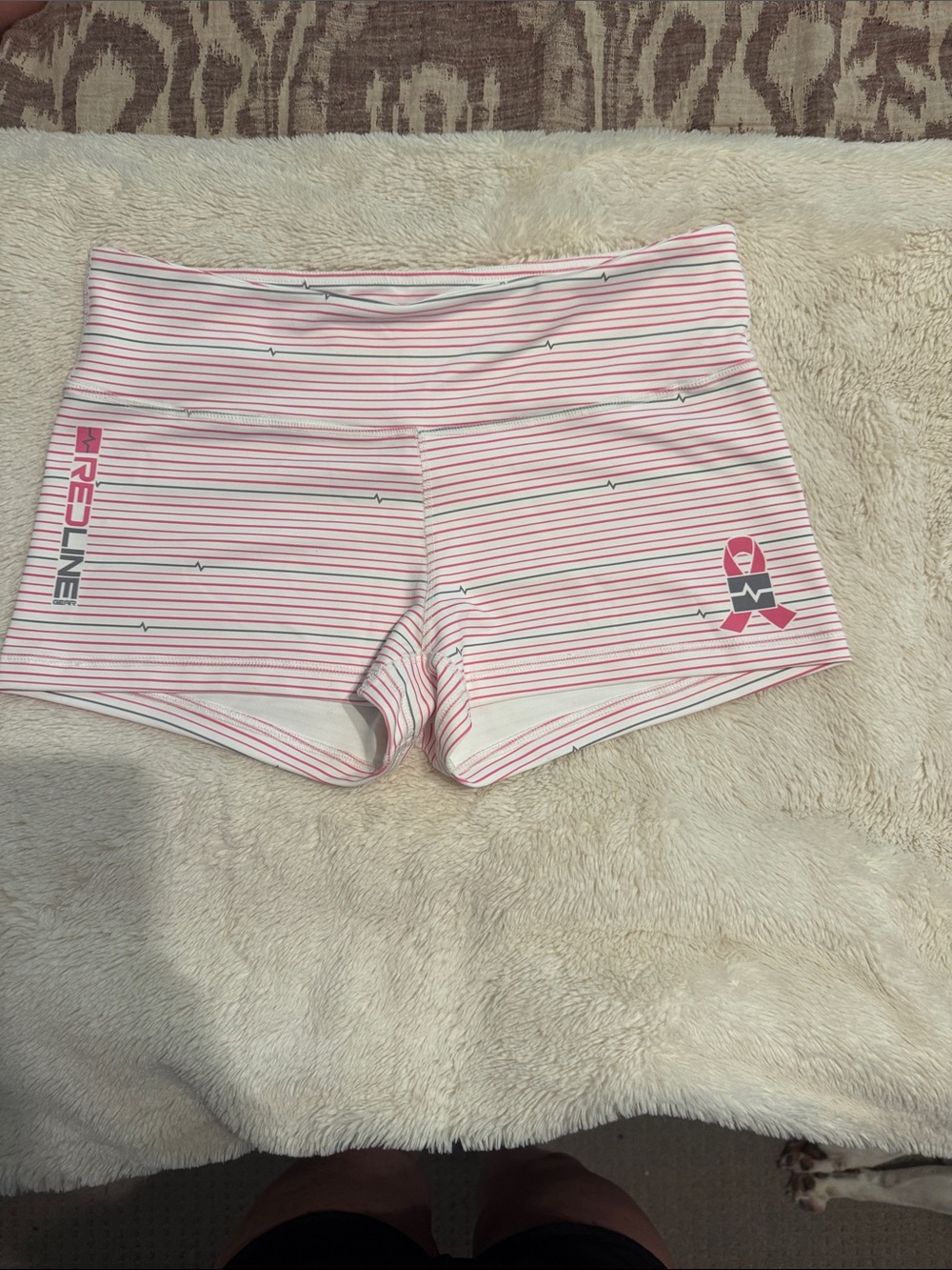 Redline Pink & White Striped Women's Bike Shorts
